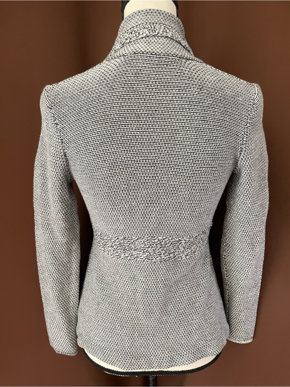 NIC+ZOE Knit gray fitted button front cotton blend Sweater Jacket cardigan XS/S - Picture 4 of 11